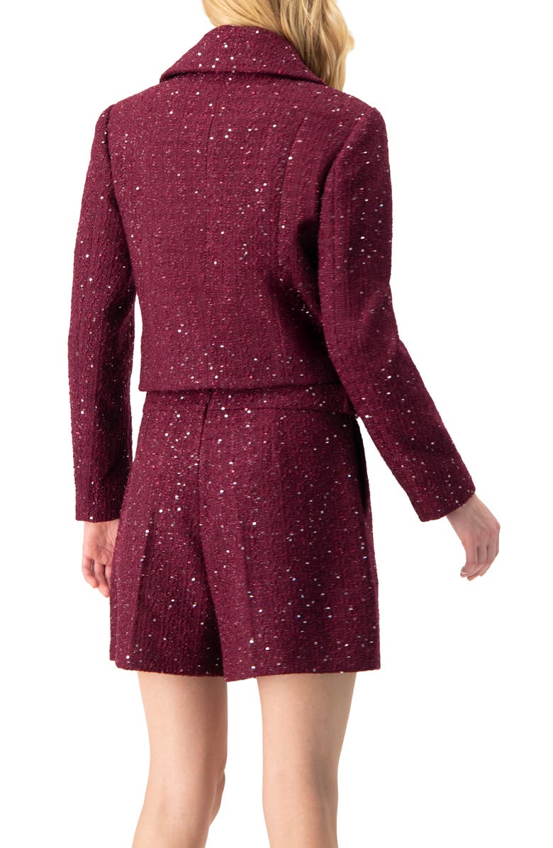 IVONNE Double-Breasted Short Jacket, Alternate, color, Wine