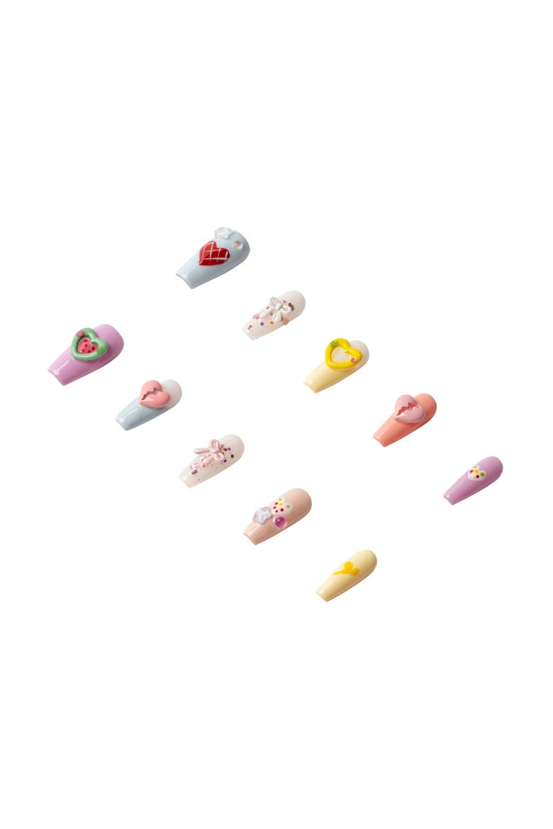 Kawaii Crush Luxury Handmade Press On Nails, Alternate, color, Multicolor
