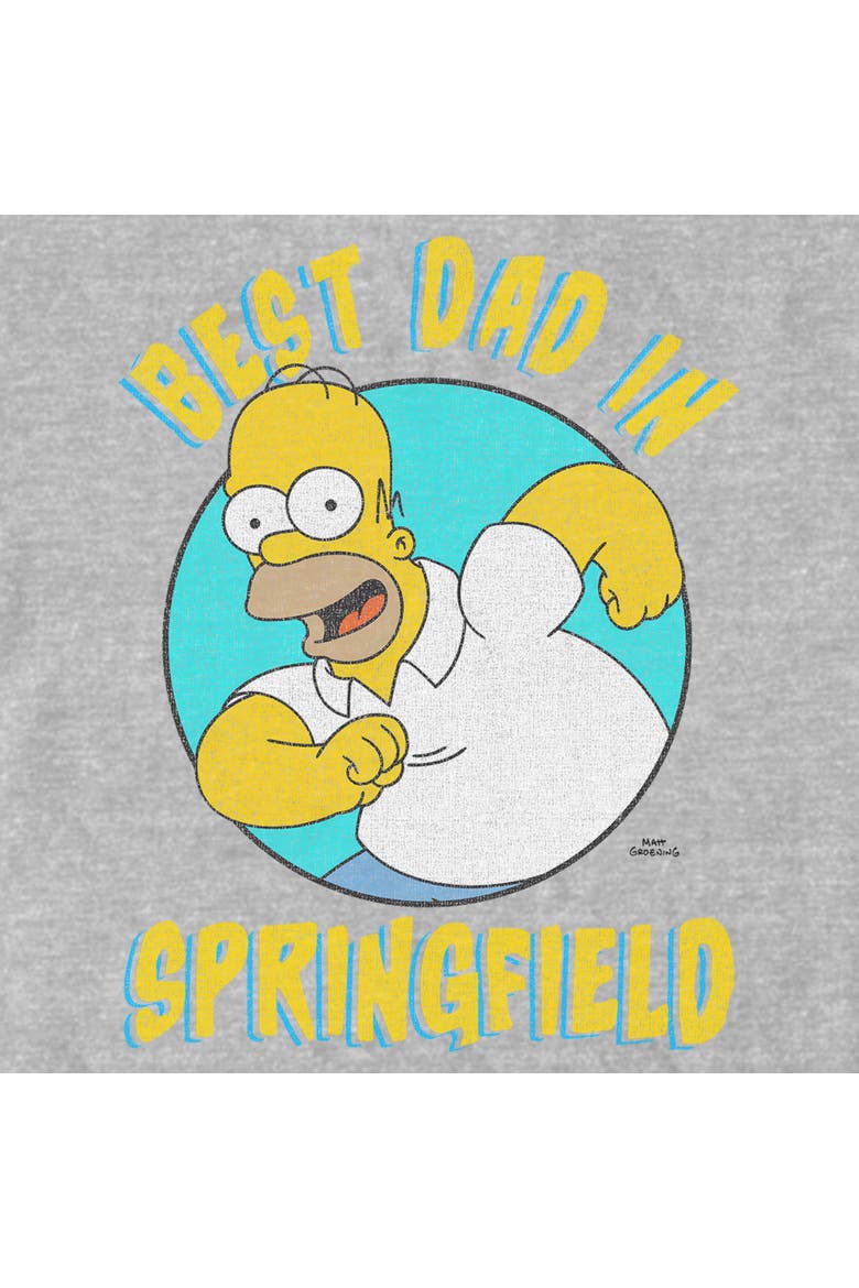 Men's The Simpsons Homer Best Dad In Springfield  Graphic T-Shirt, Alternate, color, Sport Grey