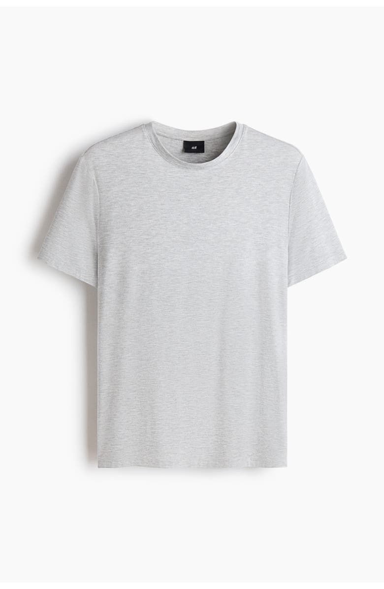 H&M Jersey Pyjama T-shirt And Shorts, Alternate, color, Light Gray Melange