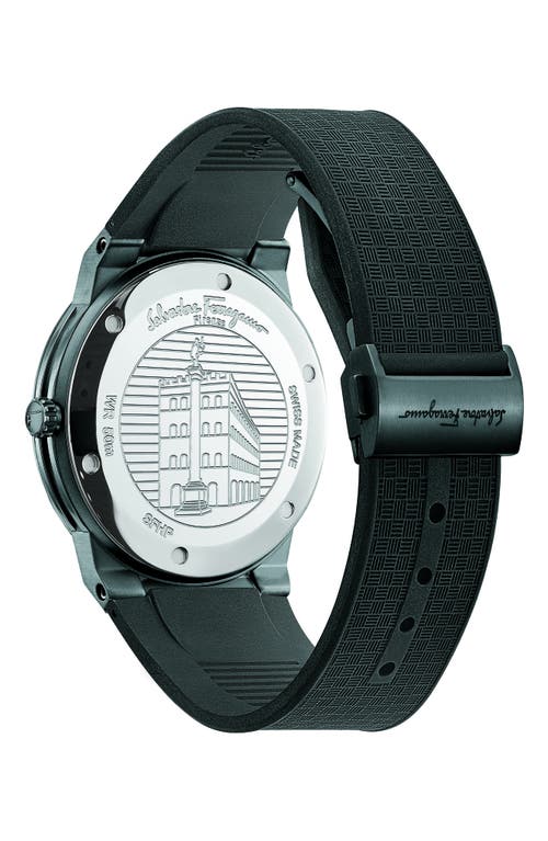 Ferragamo Sapphire Rubber Strap Watch, 41mm