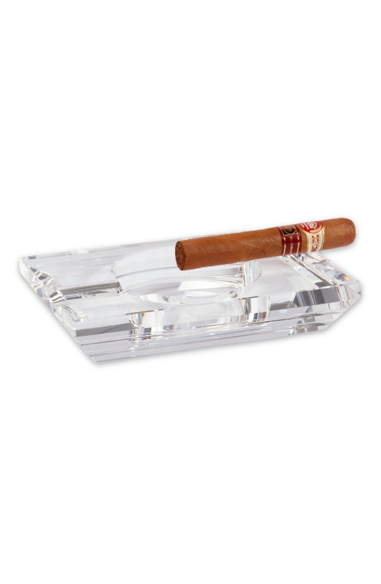 Bey-Berk Ares Crystal Ashtray, Alternate, color, Clear