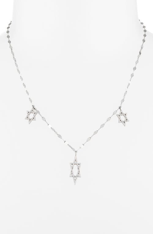 Lana 14k Gold Pavé Diamond Triple Star Of David Necklace In Metallic