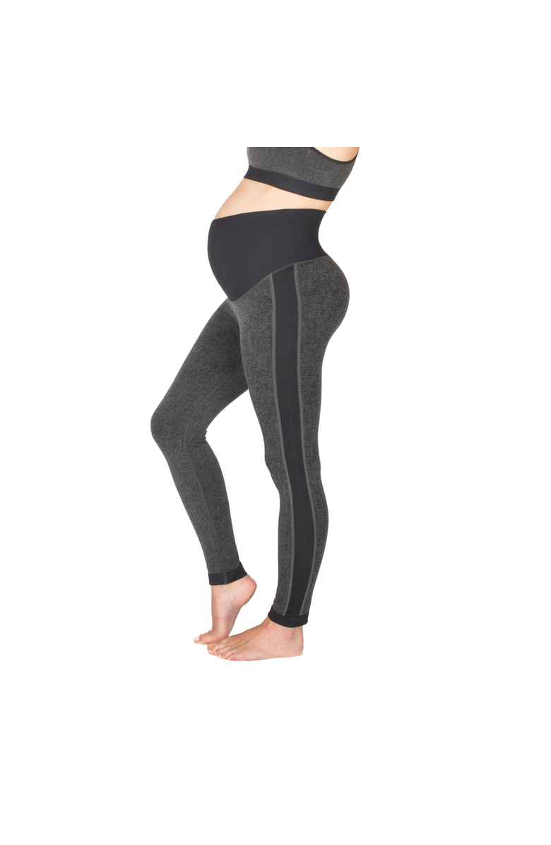 Modern Eternity Maternity Ella Activewear Seamless Maternity Leggings, Main, color, Grey Jacquard