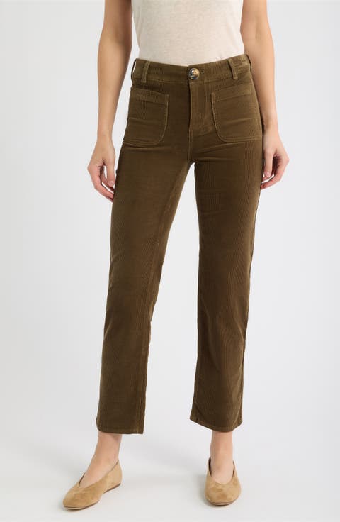 Soho Patch Pocket Straight Leg Corduroy Pants