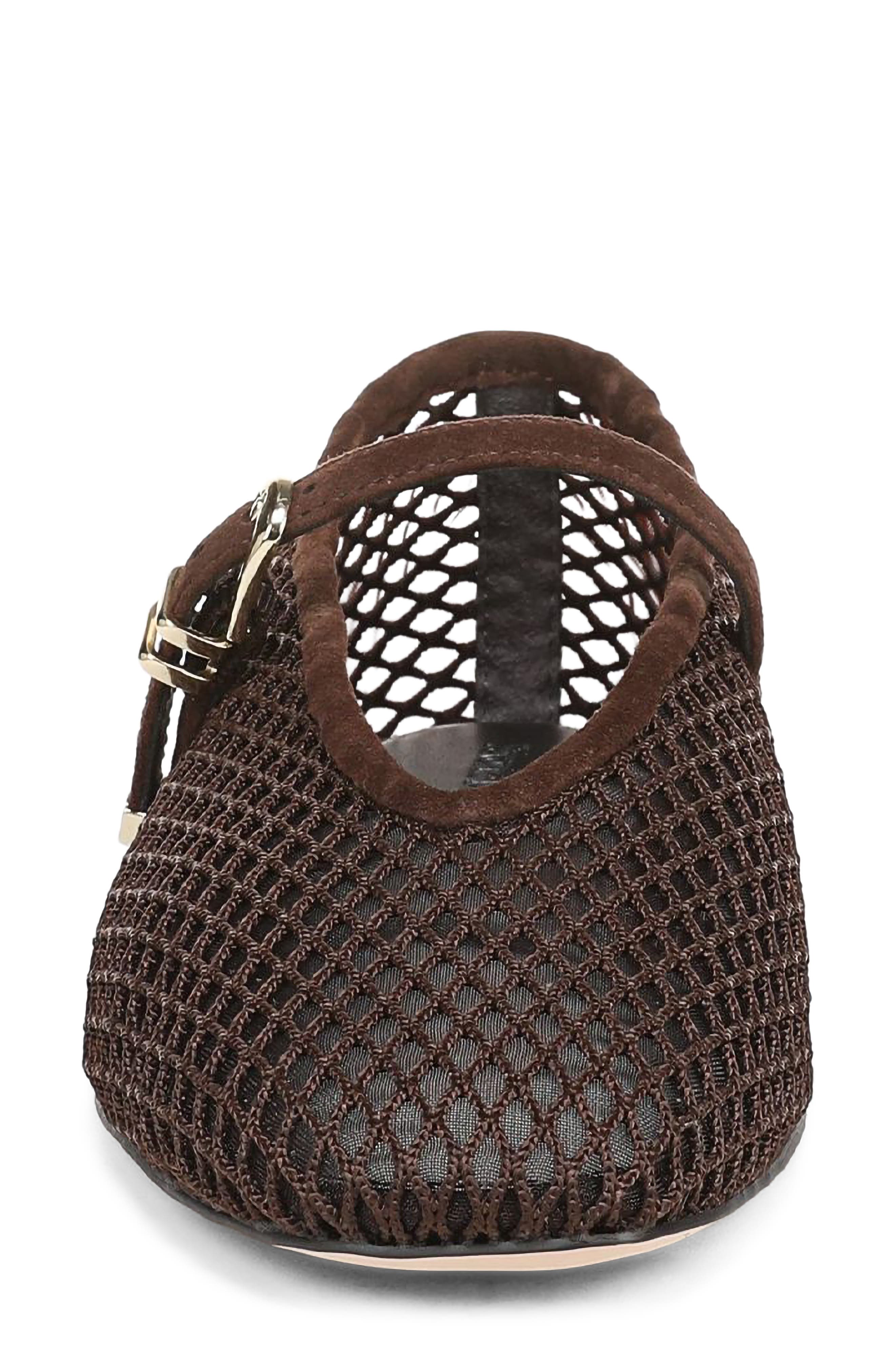 Margot Mesh Mary Jane Flat, Alternate, color, COFFEE MESH