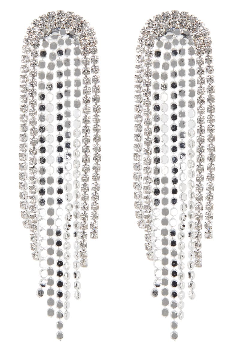 Crystal Chandelier Drop Earrings, Main, color, SILVER