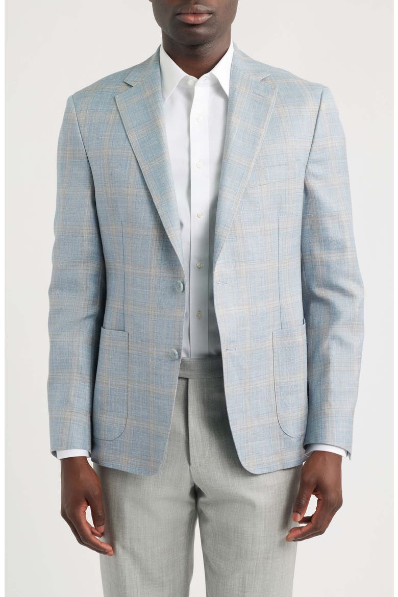 Relaxed Fit Icon Linen, Wool & Silk Sport Coat, Main, color, LIGHT BLUE