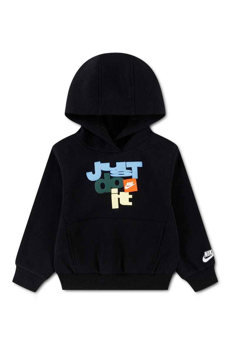 Kids' Graphic Fleece Hoodie, Main, color, BLACK