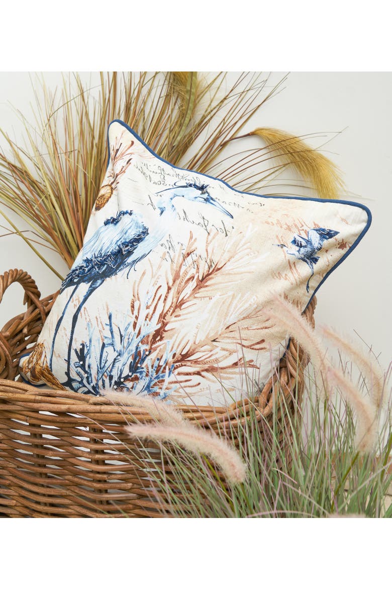 Brunswick Blue Heron Pillow, Alternate, color, Blue