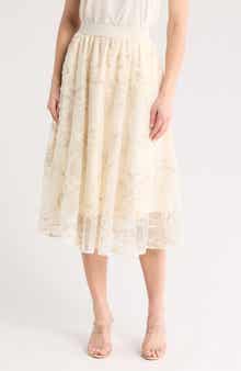 Adrianna Papell Chiffon Overlay Midi Skirt