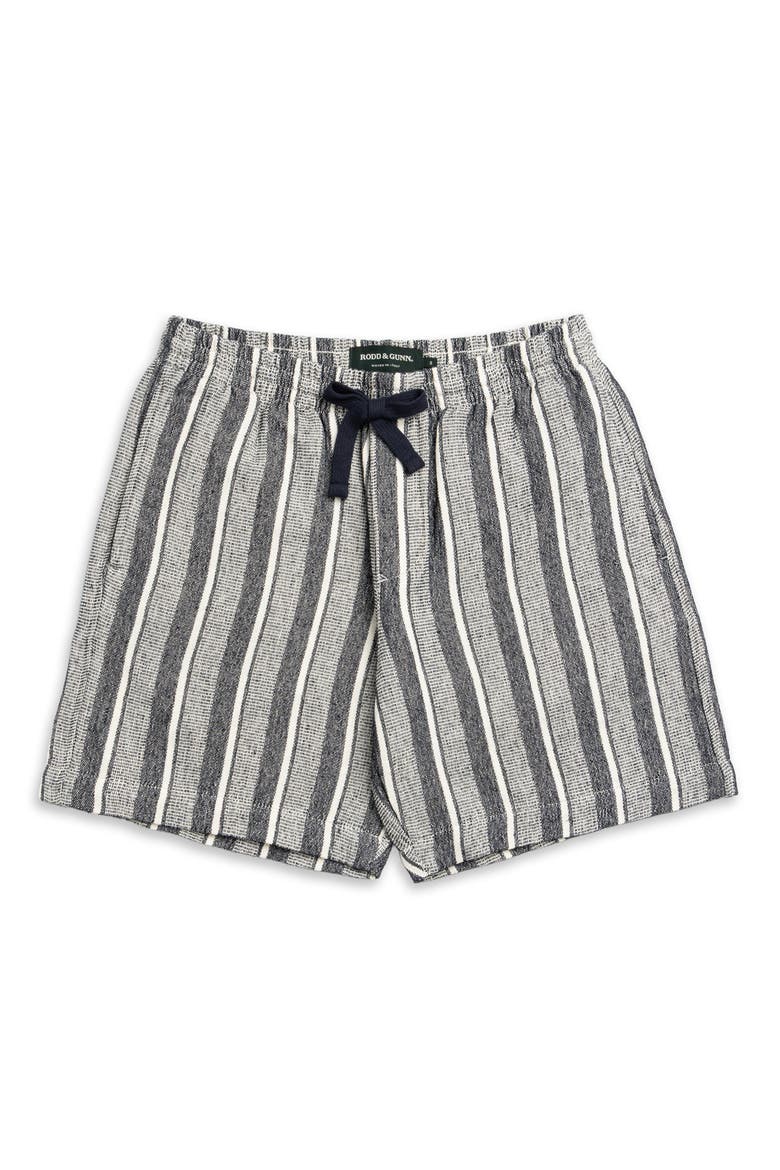 The Laurels Stripe Cotton Blend Drawstring Shorts, Alternate, color, NAVY