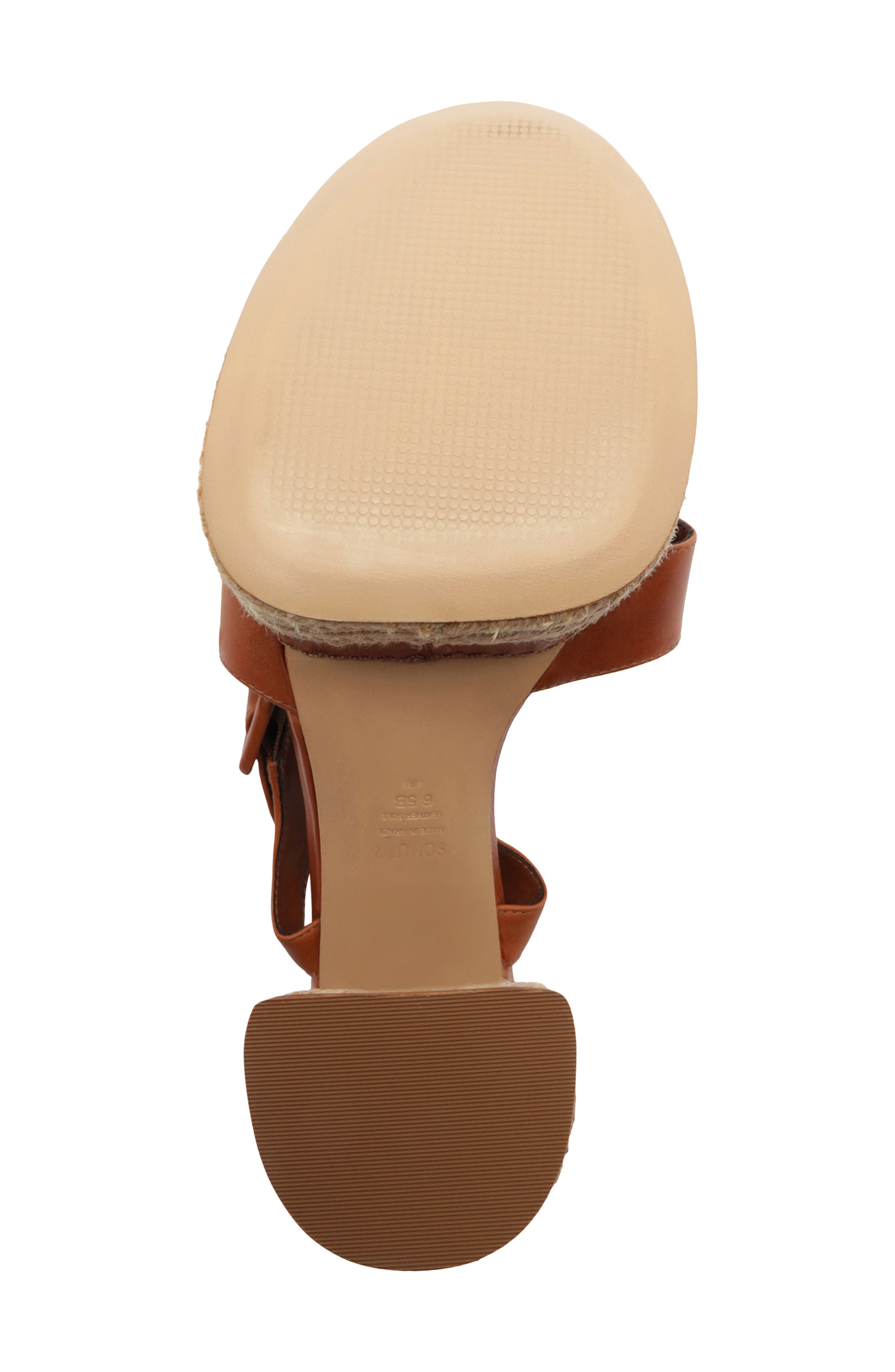 Schutz Hilda Ankle Strap Platform Sandal, Alternate, color, Cognac