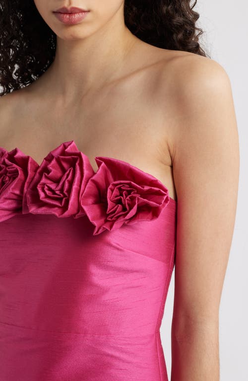 Likely Gwen Rosette Strapless Midi Dress In Pink