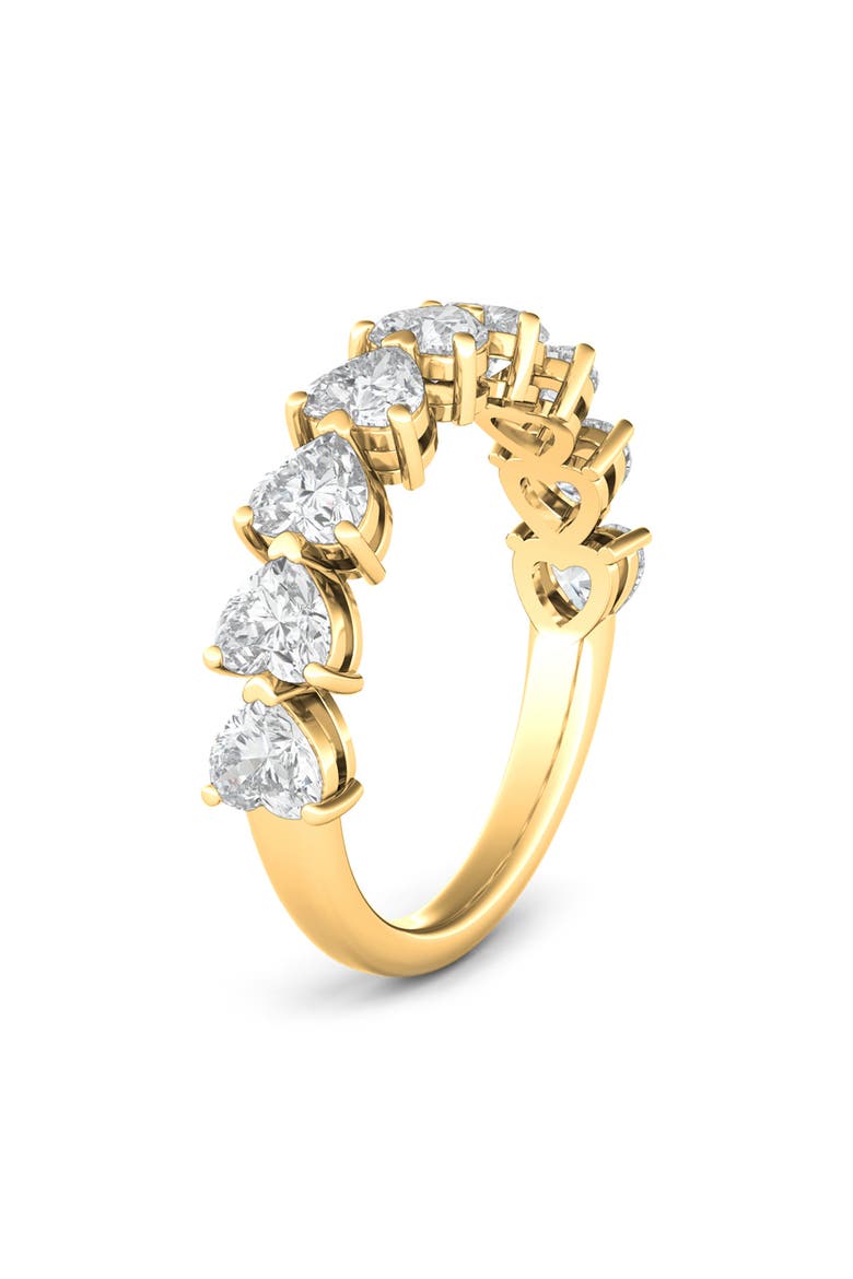 Heart Cut Lab Created Diamond Half Eternity Ring, Alternate, color, YELLOW GOLD