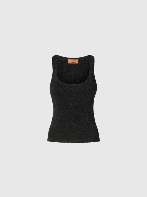 Shop Missoni Viscose Lamé Tank Top In Black