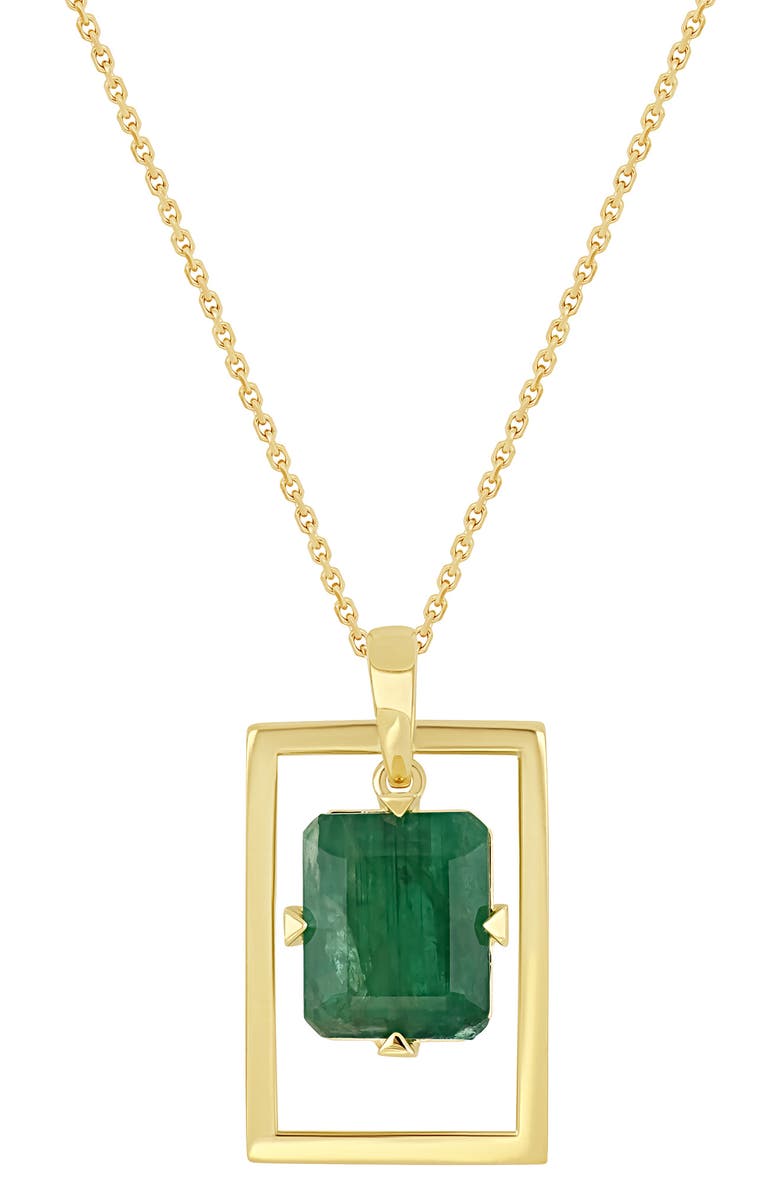 Bony Levy El Mar 14K Gold Emerald Pendant Necklace, Main, color, 14K Yellow Gold