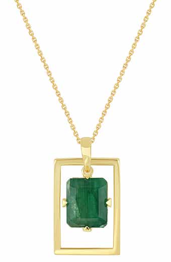 El Mar 14K Gold Emerald Pendant Necklace
