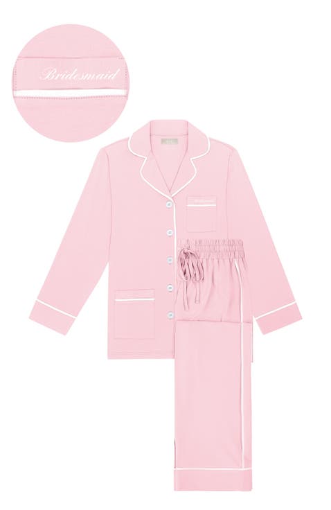 Bridesmaid Stretch Cotton Long Pajama Set