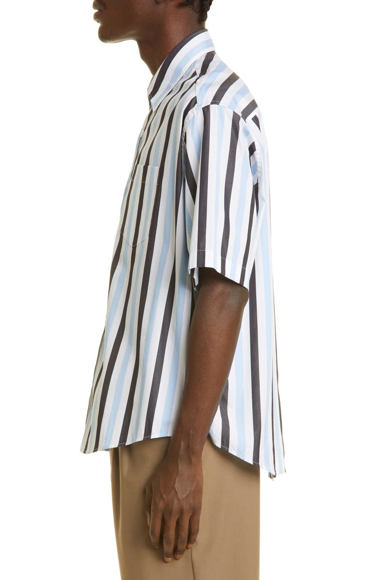 AMI PARIS AMI Alexandre Mattiussi Unisex Stripe Cotton Button-Up Shirt, Alternate, color, 