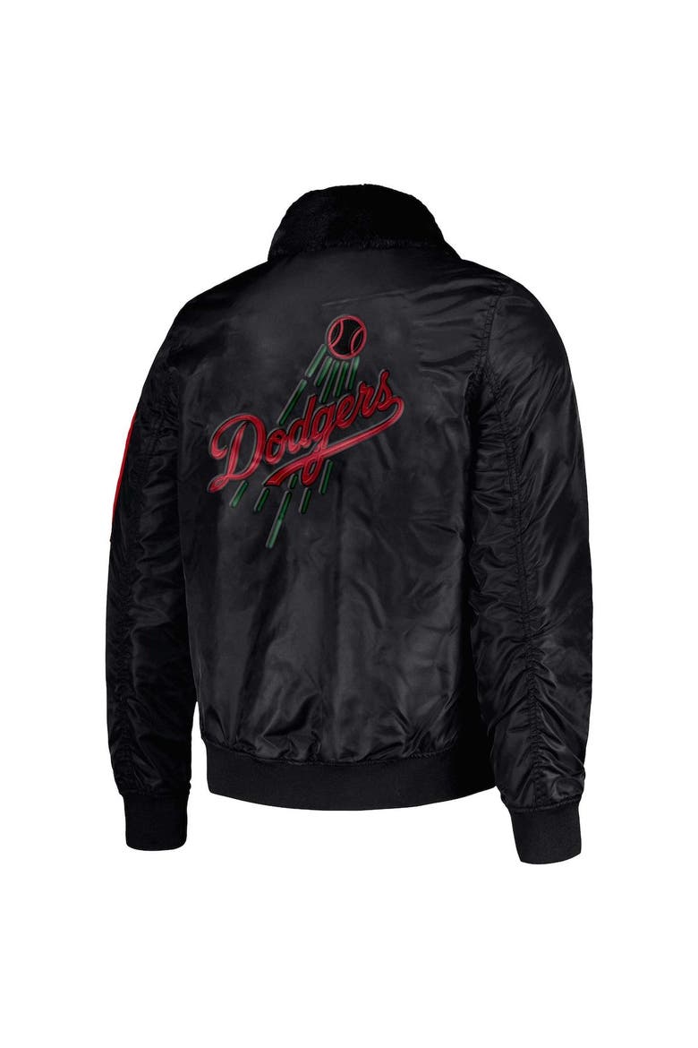 Men's Starter x Ty Mopkins Black Los Angeles Dodgers Black History Month Satin Full-Zip Jacket, Alternate, color, Black