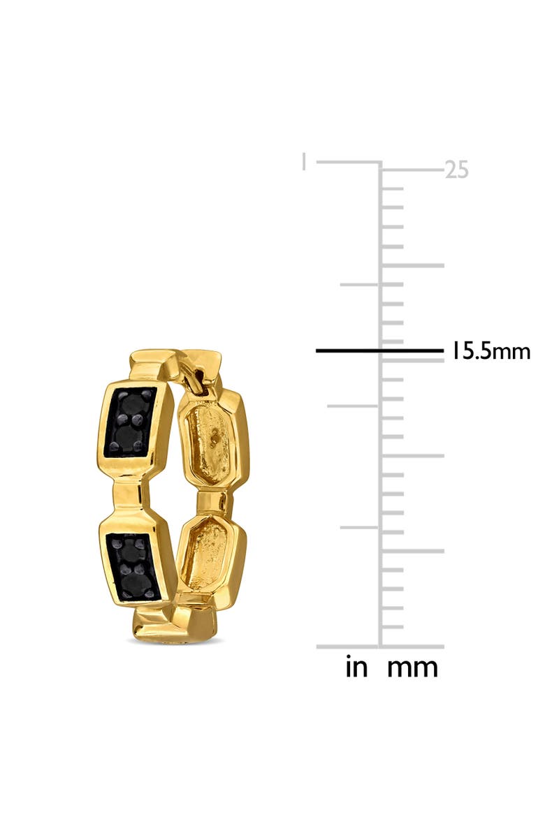 Julianna B. Diamond Textured Hoop Earrings 14k Gold, Alternate, color, Gold/Black Diamond