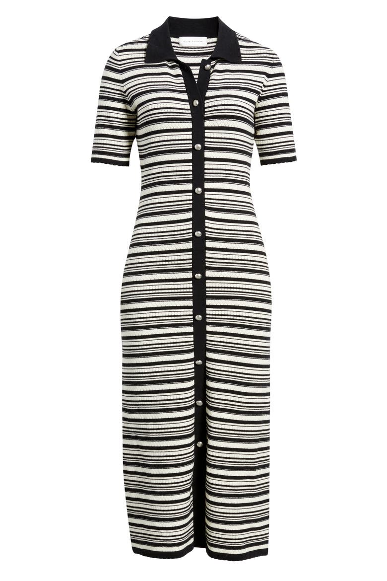 The Lucine Midi Sweater Dress, Alternate, color, NOIR/ IVORY