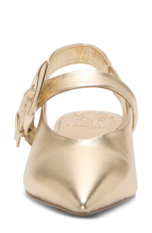 Vince Camuto Amoret Pointed Toe Slingback Flat In Gold