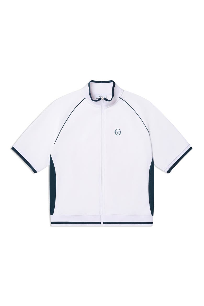 Pannello Short Sleeve Track Jacket, Alternate, color, BRILLIANT WHITE