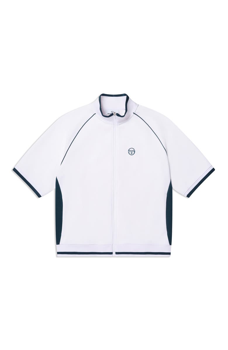 Sergio Tacchini Pannello Short Sleeve Track Jacket, Alternate, color, Brilliant White
