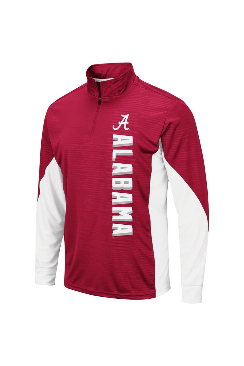 Men's Colosseum Crimson Alabama Crimson Tide Bart Windshirt Quarter-Zip Pullover Jacket, Alternate, color, Crimson