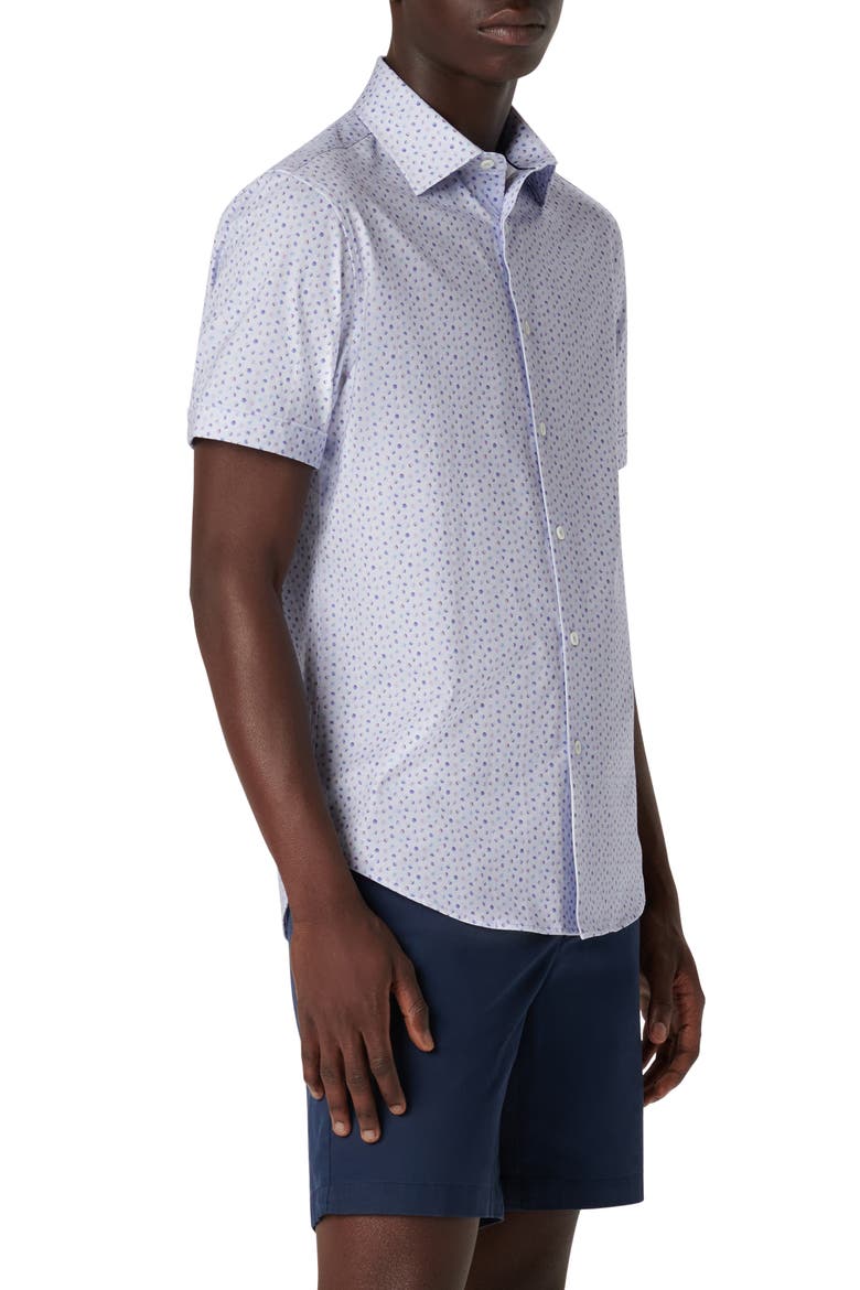Miles OoohCotton® Dot Print Short Sleeve Button-Up Shirt, Alternate, color, LAVENDER