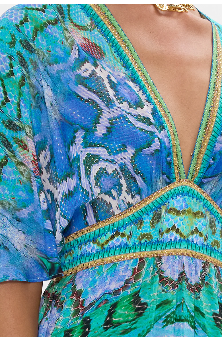 Camilla WAISTED DRESS WITH HEM RUFFLE LAND OF WONDER, Alternate, color, 