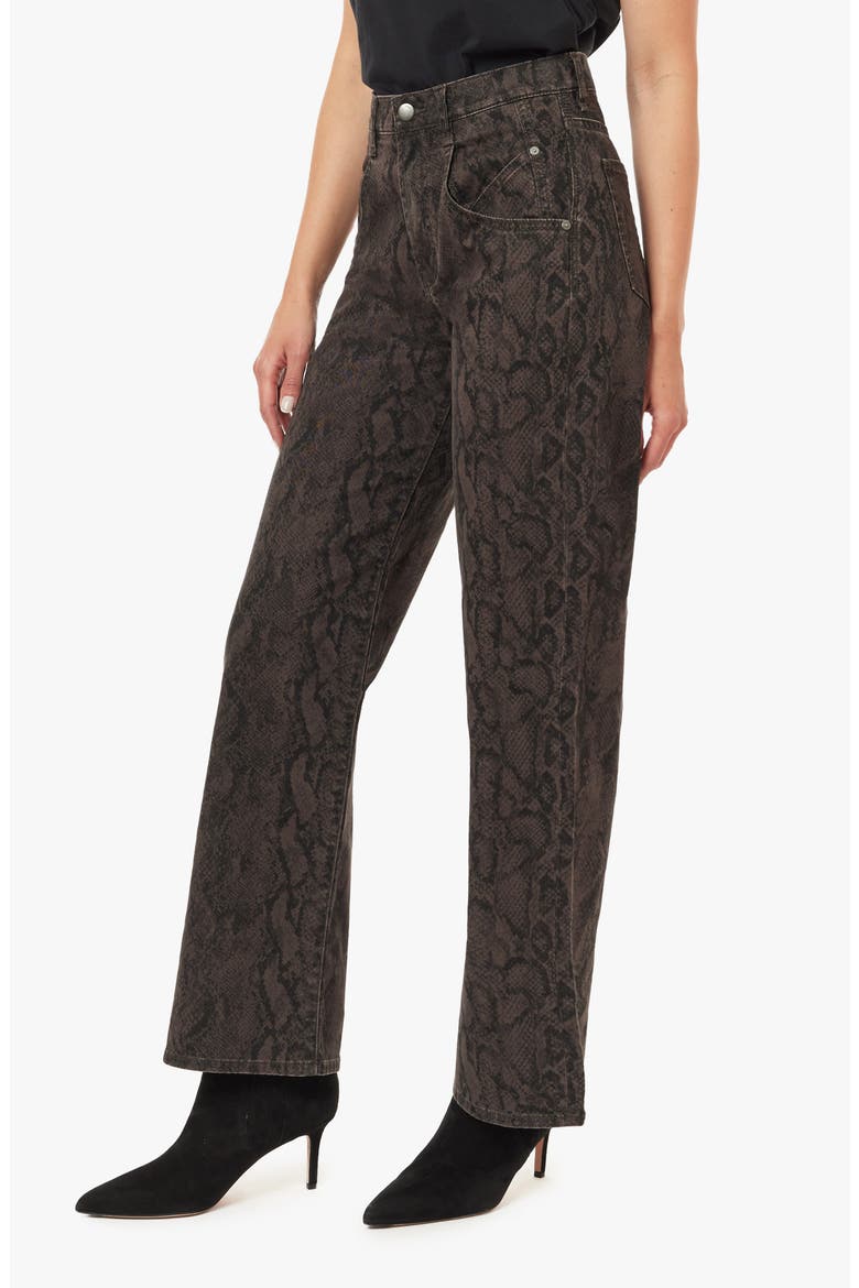 Blaine High Waist Straight Leg Jeans, Alternate, color, BROWN SNAKE PRINT