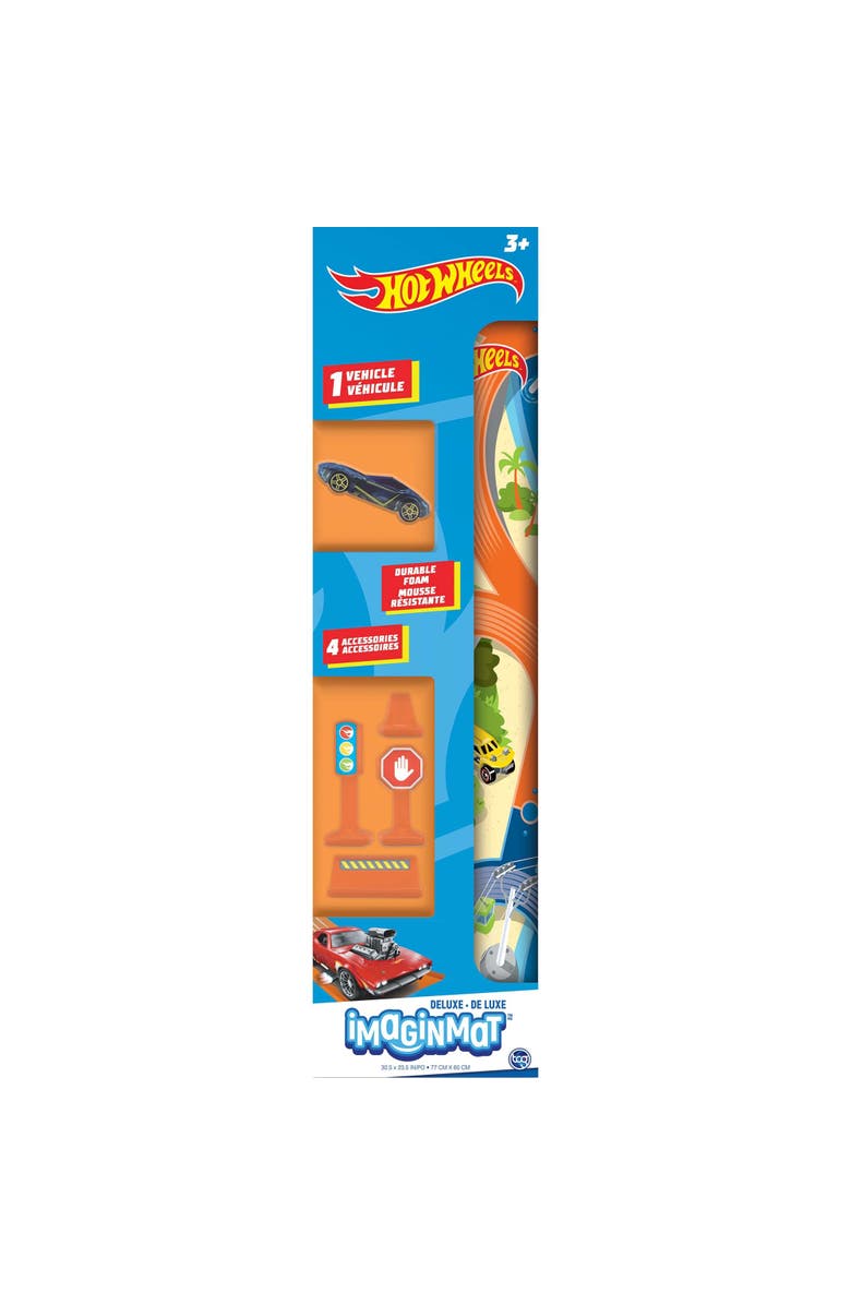 Imaginmat Deluxe Hot Wheels Floor Playmat & Toy Car, 30.5 X 20.5",Kids 3+, Alternate, color, Multicolored