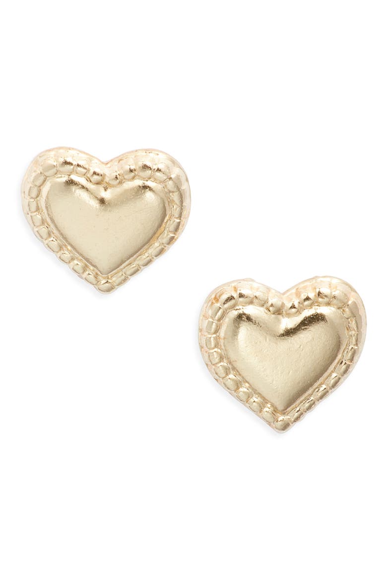 Leigh Heart Stud Earrings, Main, color, GOLD
