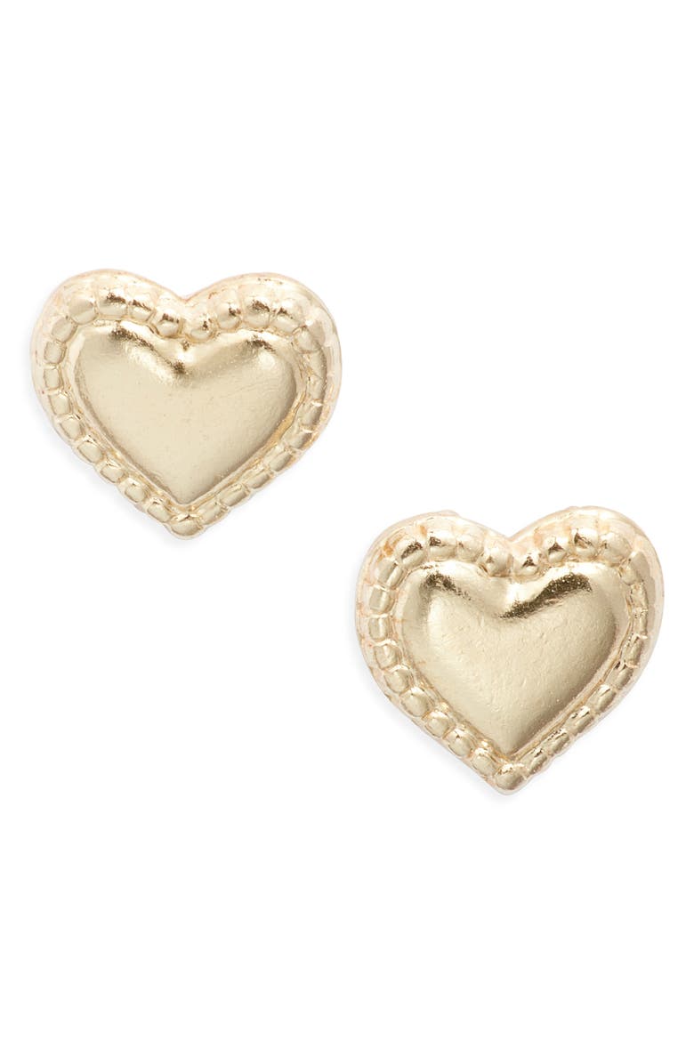 Set & Stones Leigh Heart Stud Earrings, Main, color, Gold