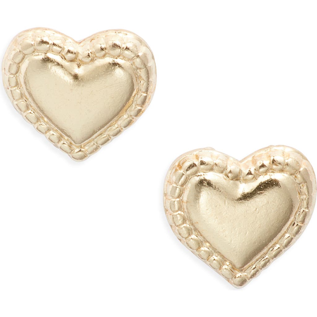 Set & Stones Leight Heart Stud Earrings In Gold
