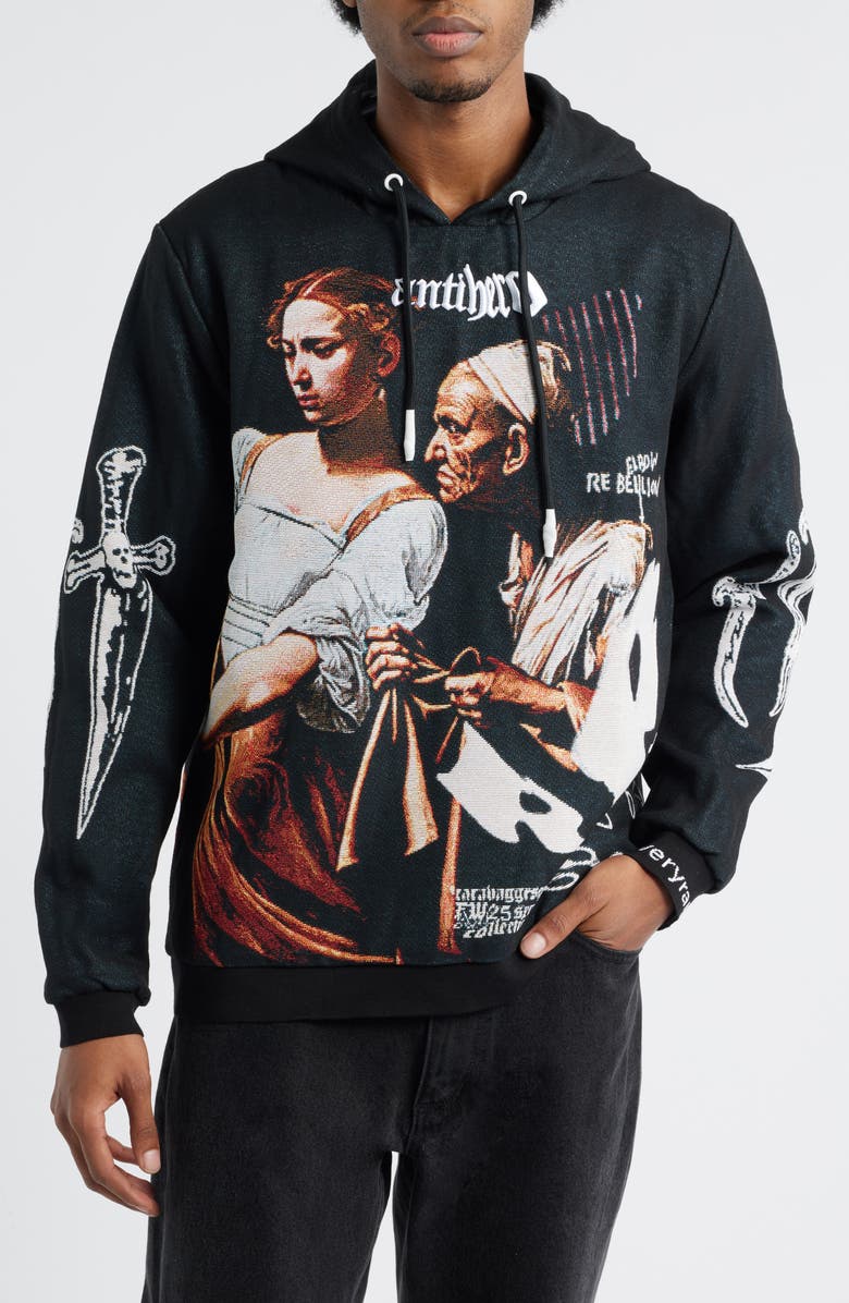 VERYRARE Antihero Judith Crewneck Hoodie, Main, color, Black