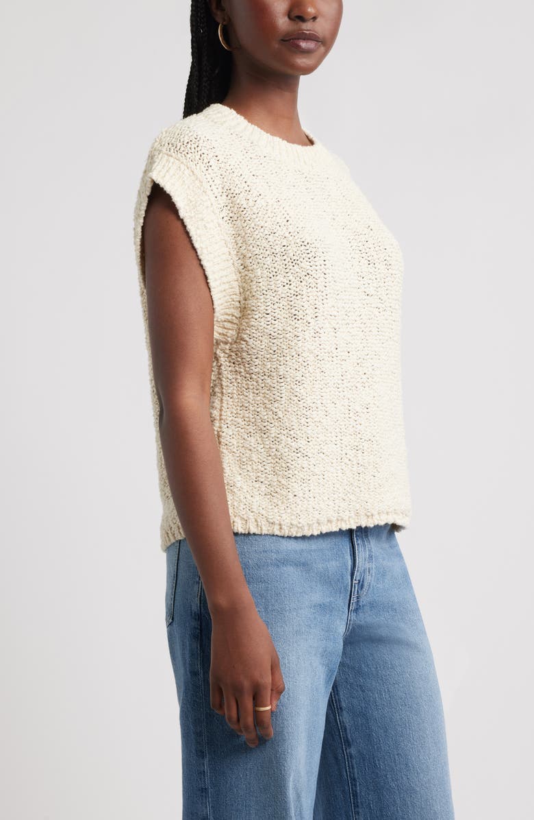 Treasure & Bond Slub Cotton Cap Sleeve Sweater, Alternate, color, Ivory Dove