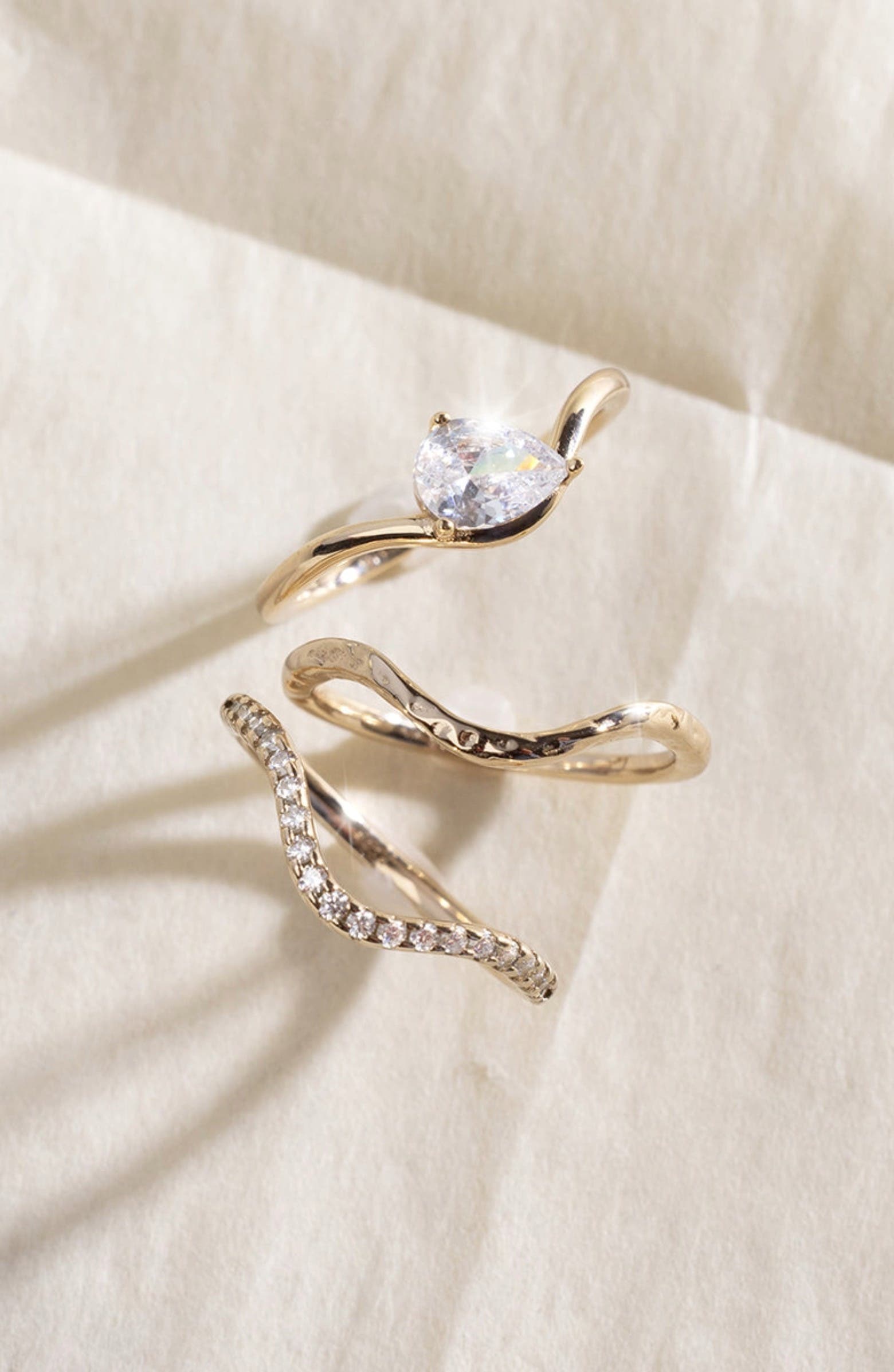 MADE BY MARY Tova Pear Ring Set (Women) | Nordstrom
