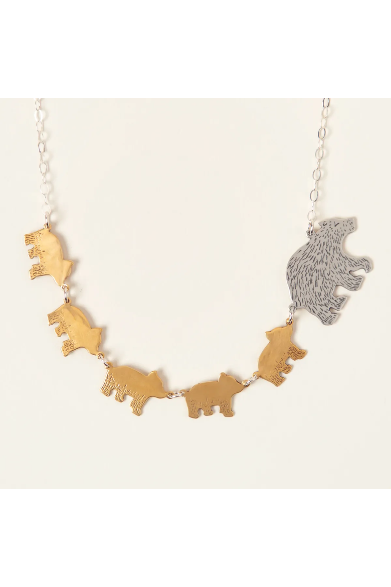 Mama Bear Necklaces by Britta Ambauen, Alternate, color, Five Cubs