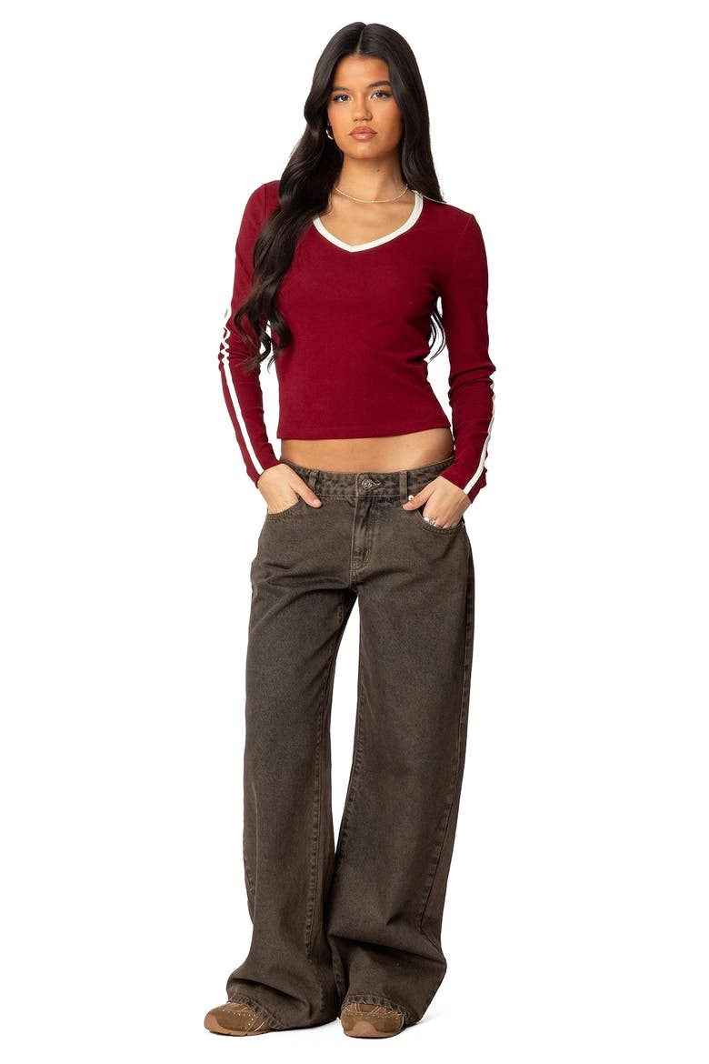 Zahra Low Rise Baggy Wide Leg Jeans, Alternate, color, BROWN-WASHED