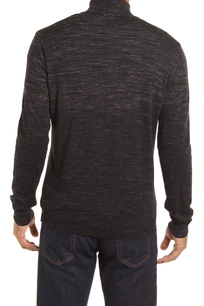 Merino Wool Blend Quarter Zip Sweater, Alternate, color, BLACK
