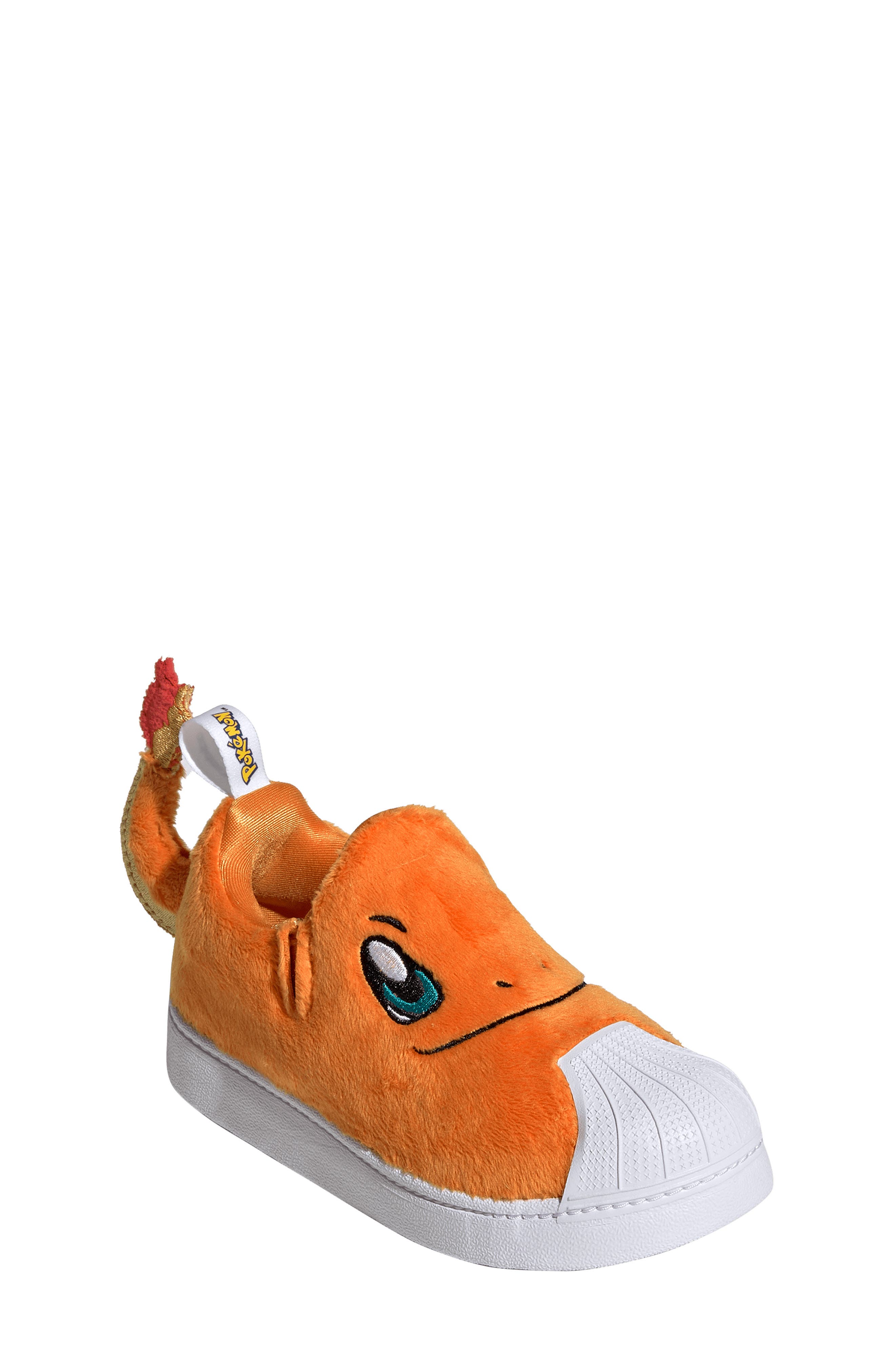 Kids' Superstar Quickon Pokmon Sneaker, Alternate, color, ORANGE/ WHITE/ GREEN