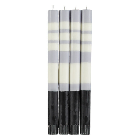 Striped Dinner Candles - Set of 4