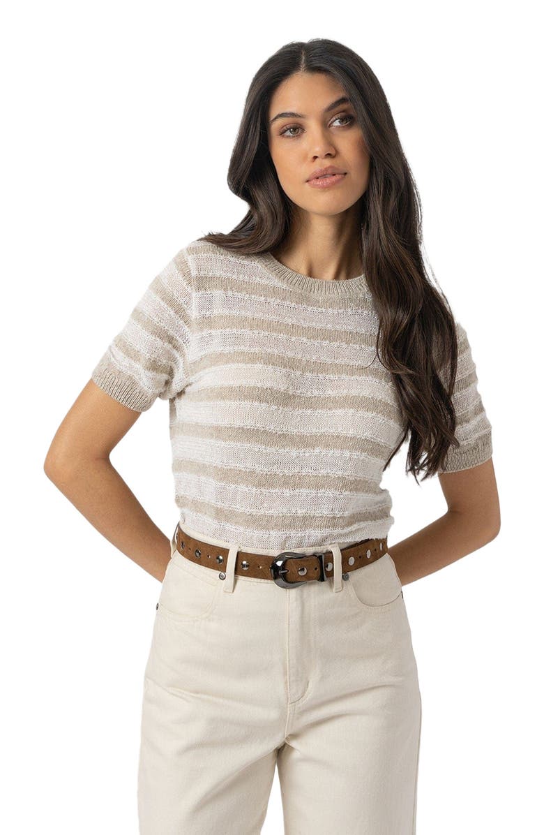 Saint + Sofia Fearne Knit Tee, Alternate, color, Cream
