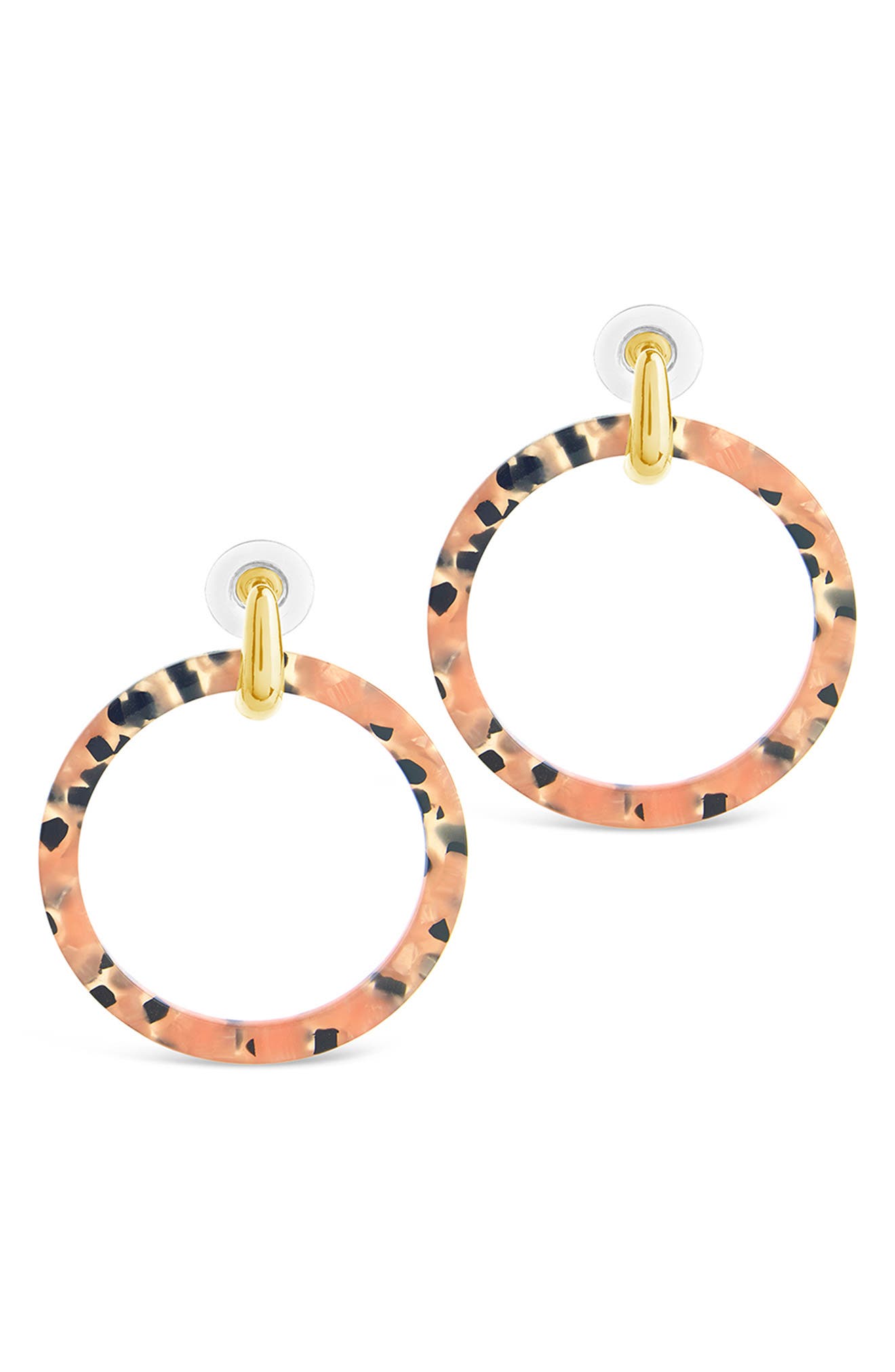 Sterling Forever Circle Resin Drop Hoop Earrings (Women) | Nordstromrack