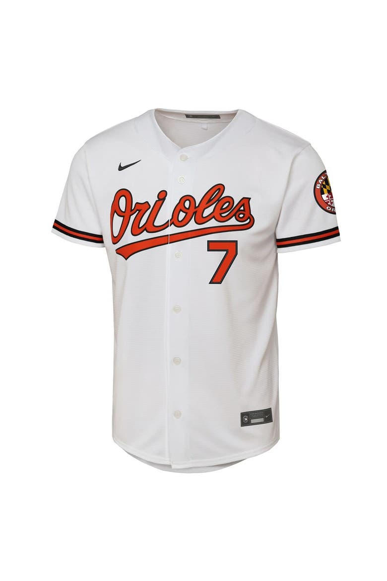 Youth Nike Jackson Holliday White Baltimore Orioles Home Stadium Player Jersey, Alternate, color, White