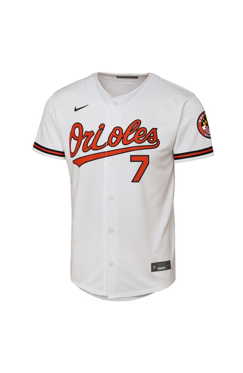 Nike Youth Nike Jackson Holliday White Baltimore Orioles Home Stadium Player Jersey, Alternate, color, White